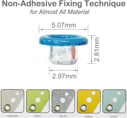 FoRapid 3mm/1/8 Aluminum Quicklet Eyelets-Scrapbooking/Birthday Wedding Greeting Holiday Card/Paper Craft/Luggage Cruise Tag/DIY Album/Clothing et...
