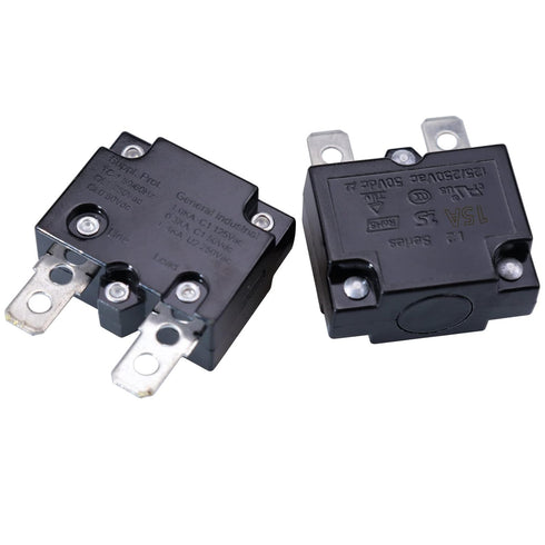 2Pcs Thermal Circuit Breaker 15Amp Thermal Overload Protector L2 Series 125-250V AC 50V DC Automatic Reset Relay Fuse Thermal Switch Circuit Break...