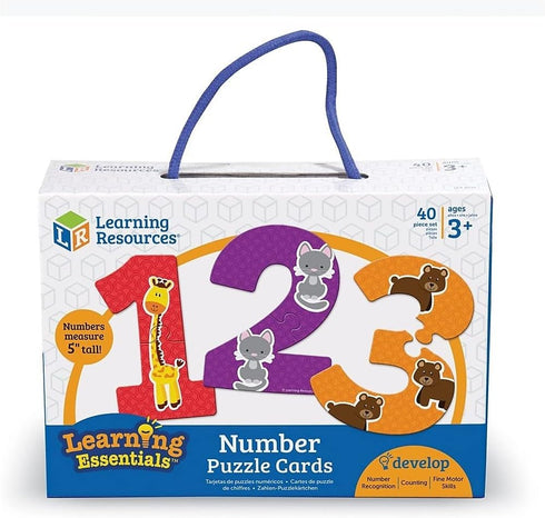 Learning Resources Number Puzzle Cards, Early Number Recognition, Toddler Puzzle, 20 Self-Correcting Puzzles, 40 Pieces, Ages 3+...