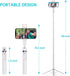 Ambertronix 40” Selfie Stick Tripod Quadrapod, Onboard Light, Wireless Bluetooth Remote, Extendable, Stainless Steel, 3 Light Modes, 9 Brightness ...