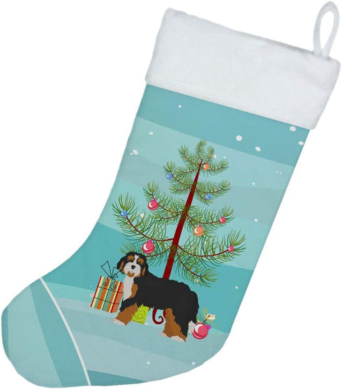 Caroline's Treasures CK3804CS Bernedoodle Christmas Tree Christmas Stocking Fireplace Hanging Stockings Christmas Season Party Decor Family Holida...