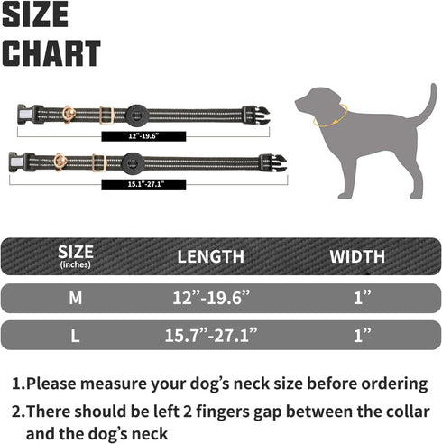 Auroth Airtag Dog Collar, Adjustable Air Tag Case Holder Dog Collar for Medium Large Dogs, Airtag Dog Collar Holder with Heavy Duty D Ring Tangle ...