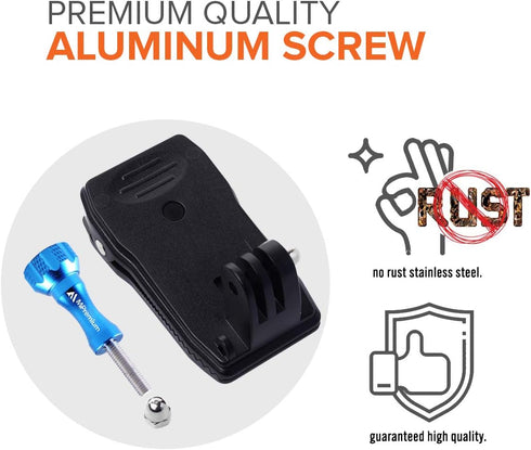 MiPremium Backpack Strap Clip Mount for GoPro Hero 12 11 10 9 8 7 6 5 4 3+ 2 Session Black Silver XIAOYI 4K SJCAM Yi Sports Action Camera Perfect ...
