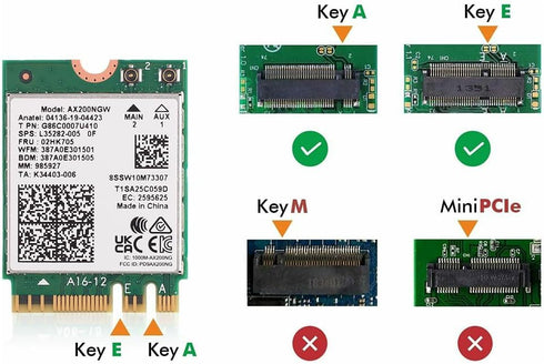 WiFi 6 AX200NGW M.2 2230 WiFi Network Card Dual Band 160MHz MU-MIMO 802.11AC AX 3000Mbps 2.4Ghz 5Ghz BT5.2 AX200 Wireless Adapter OFDMA Support vP...