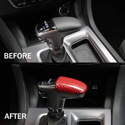 crosselec Carbon Fiber Gear Shift Knob Cover Sticker Head Trim for dodge Charger 2015+ (Red)...