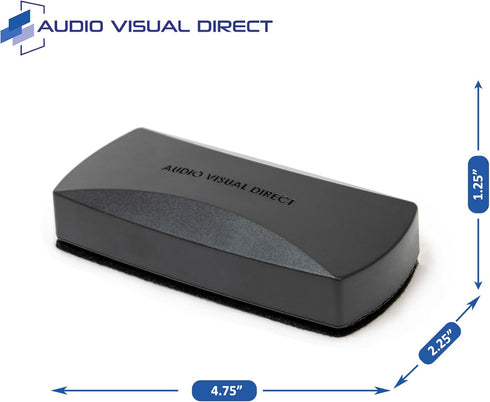 Audio-Visual Direct Black Magnetic Eraser - for Glass Dry-Erase Boards with Replaceable Felt...