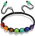 COLORFUL BLING 7 Chakra Lava Natural Stone Rock Gemstone Beads Yoga Reiki Healing Crystals Energy Balancing Necklace with Earrings Bracelet Jewelr...