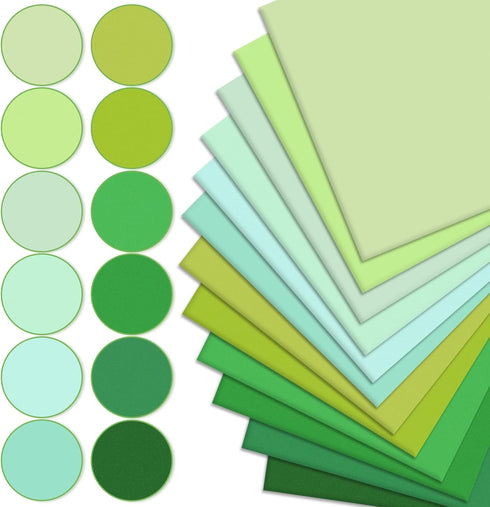 Whaline 12Pcs Green Cotton Fabric Bundles Gradient Green Fat Quarters Quilting Patchwork Squares Sewing Fabrics for DIY Handmade Craft Home Party ...