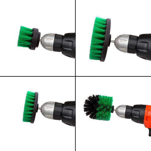 4 Packs Drill Brush Kit, Drill Scrubber Attachment Set for Cleaning Kitchen, Stove, Cabinet, Counter, Carpet, Linoleum...
