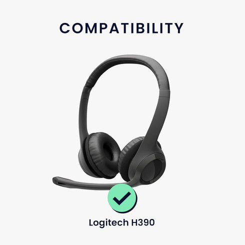kwmobile Cover Compatible with Logitech H390 Case - Neoprene Headset Cover - Pouch w/Zipper - Grey...