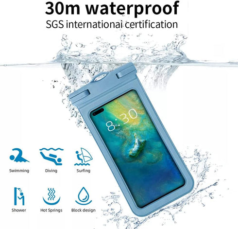 Waterproof Case Universal Phone Holder Pouch, IPX8 Underwater Cellphone Dry Bag Compatible with iPhone 13 Pro 12 11 14 Pro Max XS XR X 8 7 6S, Sam...