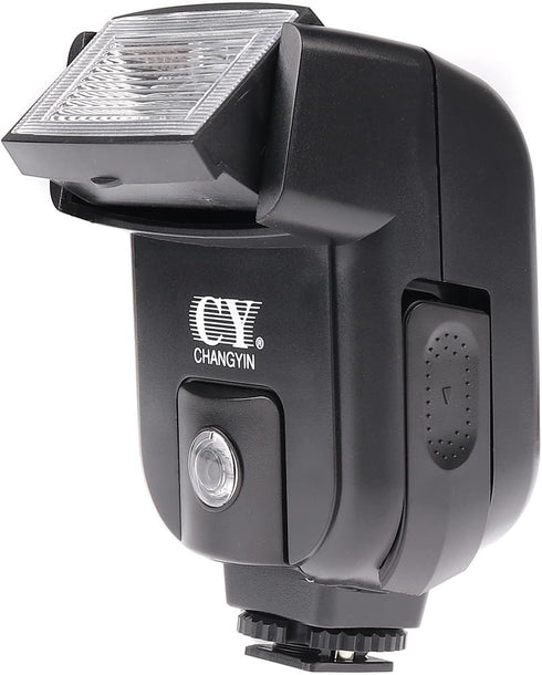 CY-20 Universal Camera Speedlight Flash Hot Shoe Mount On-Camera Electronic Speedlight with Sync Port for Nikon/Canon/Panasonic/Olympus/Pentax Alp...