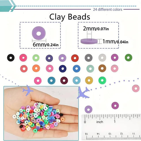 SUNFATT 4200pcs Clay Beads Bracelet Making Kit,18 Colors Friendship Bracelet Kit Flat Clay Beads,Clay Bead Bracelet Kit for Jewellery Making,Brace...