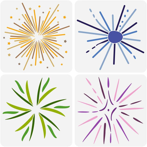 FINGERINSPIRE 4PCS Starburst Painting Stencils 11.8x11.8 inch Large Nordic Snowflake Drawing Template Decorative Star Pattern Stencil for Painting...