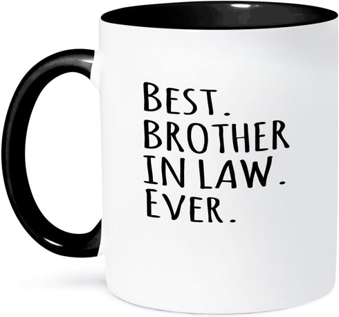 3dRose Ceramic Best Brother in Law Ever Mug, 1 Count (Pack of 1), Black...