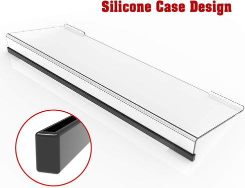 Acrylic Tilted Computer Keyboard Stand for Ergonomic Typing, Keyboard Tray Holder with Silicone Non-Slip Case, Clear...