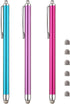 Stylus Pens for Touch Screens with Thin Fiber Tips (Pink/Purple/Aqua Blue)...