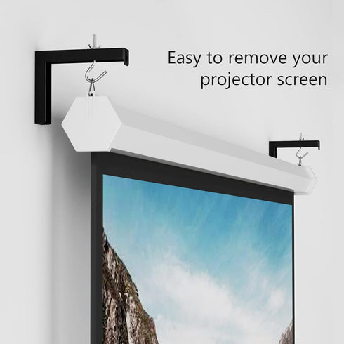 WALI Universal Projector Screen Ceiling Mount, Wall Hanging Mount L-Brackets, 6 inch Adjustable Extension with Hook Kit, Perfect Projector Screen ...