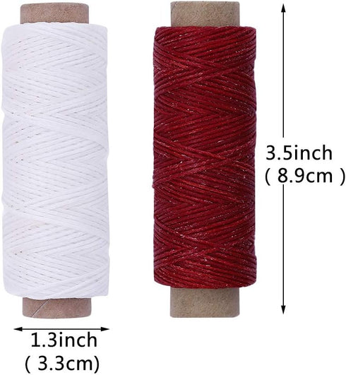 BUTUZE 550Yards Leather Sewing Waxed Thread,150D 55Yards Per Spool Stitching Thread for Craft DIY,Bookbinding,Shoe Repairing,Leather Sewing...