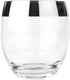 Viski Irving Chrome Rim Crystal Lowball Tumblers Set of 2 - Premium Crystal Clear Cocktail Glass Gold Rimmed Glassware, Stylish Lowball Whiskey Gl...
