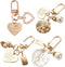 jojofuny Key Chain for Women Ladies 4 Pcs Pearl Shell Shape Key Ring Lovely Keychains for Girls Dree up Accessories...