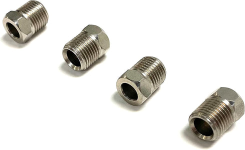 The Stop Shop Inverted Flare Stainless Steel Brake Line Fittings For 3/16 Inch O.D. Tubing With 3/8"-24 Threads (Pack of 4)...