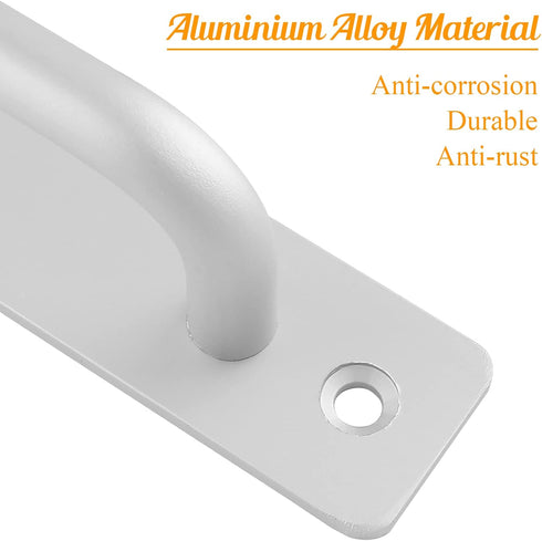 2 Pack Aluminium Alloy Closet Door Handles with Plate,7.1 Inch /180 mm Sliding Door Pull Handle with Mounting Screws for Sliding Barn Door,Wooden ...