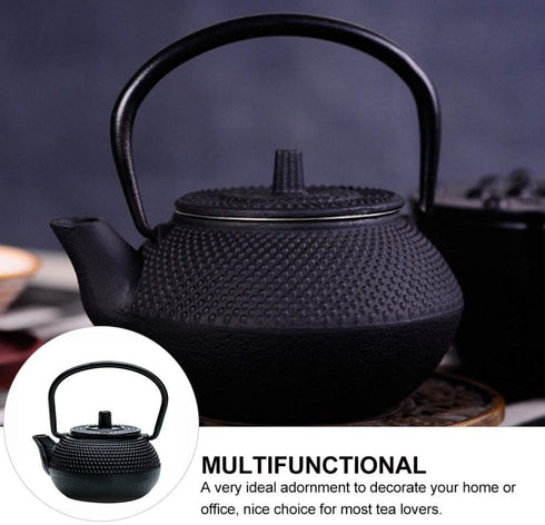 PATKAW Cast Iron Teapot Japanese Tetsubin Kettle Stovetop Tea Kettle Loose Leaf Tea Pot for Boiling Hot Water Tea Black (7.20X7.00X4.30cm)...