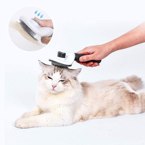 1208S Pet Grooming Brush Shedding and Dematting Comb for Small and Large Dogs, Cats-Grey...