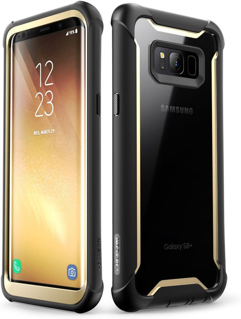 i-Blason Ares Full-Body Rugged Clear Bumper Case with Built-in Screen Protector for Samsung Galaxy S8+ Plus 2017 Release, Black/Gold...