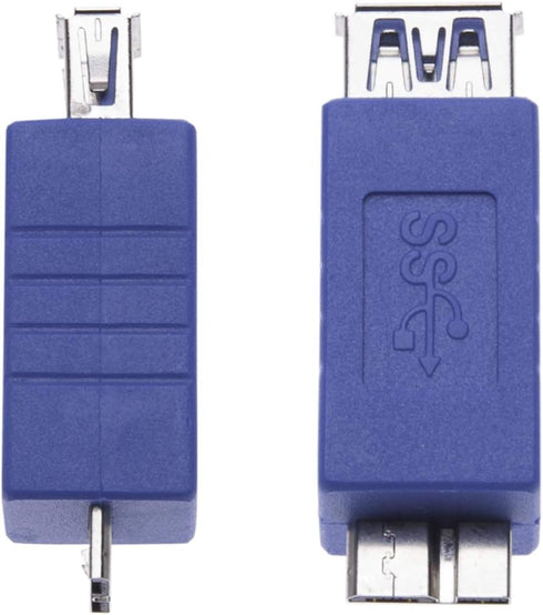 2 Pieces USB 3.0 Female to Micro B Male Adapter USB A Female to Male Micro B Plug Changer Coupler Connector Short Converter Adaptor for Computers,...