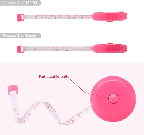 Tape Measure, 10 Pack Measuring Tape for Body 60 Inch, Retractable Fabric Small Tape Measure for Sewing Tailor Medical Craft Cloth...