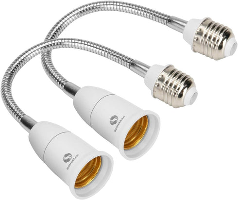 RONG&LAN E27 Flexible Light Bulb Lamp Socket Adapter Extender/Adjustable Edison Bulb Socket Extension for Home Light Fixtures/LED Grow Light Socke...
