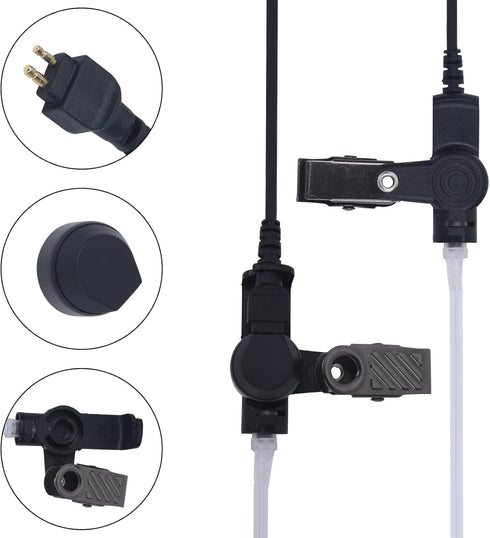 CLP1010e Acoustic Tube Earpiece CLP1080e Radio Ear Piece with Mic PTT Headset Compatible with Motorola UHF 1010e 1080e CLP1040e CLP1083e CLPe446 C...