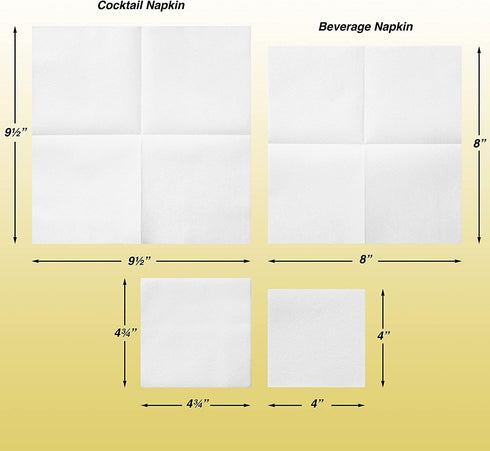 AH AMERICAN HOMESTEAD Cocktail Napkins-Disposable Beverage/Bar Napkins-White Linen-Like Square Napkins-Eco-Friendly & Compostable-Everyday Use, Pa...