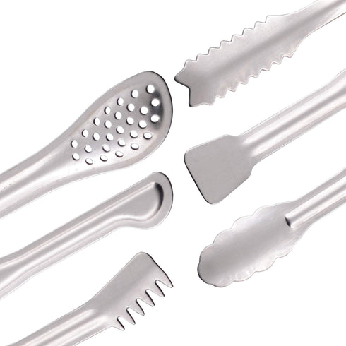 Small Serving Tongs Set 6-Inch Appetizer Tongs Stainless Steel Mini Tongs, Set of 6...