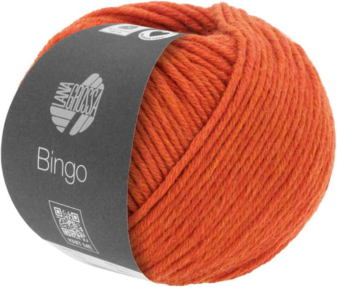 Lana Grossa Bingo Melange, 1010 Mottled Red Orange Yarn...