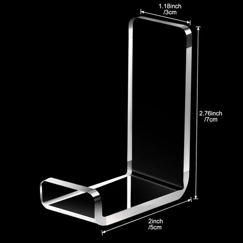 4 Pieces Headphone Hanger Headphone Hook Headset Holders Headphone Wall Mount with Adhesive Glues Headset Acrylic Holder Mount for General Purpose...