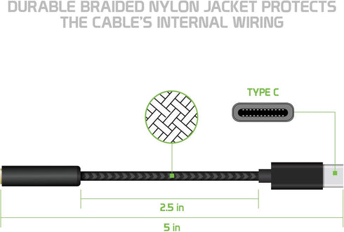 Cellet 3.5mm Stereo Audio Aux Cable for Stereo, iPods, MP3, USB-C Adapter to Audio Aux 3.5mm Audio Player (USB-C to Audio Adapter)...