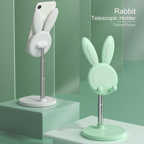 OATSBASF Cell Phone Stand, Adjustable Cute Bunny Phone Stand for Desk, Kawaii Phone Holder Stand, Compatible with All Mobile Phones, iPhone, Kindl...