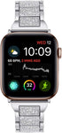 Bling Bands Compatible with Apple Watch Band 42mm/41mm/40mm/38mm Iwatch Series 10/9/8/7/SE/6/5/4/3/2/1, Women Metal Rhinestone Dressy Replacement ...
