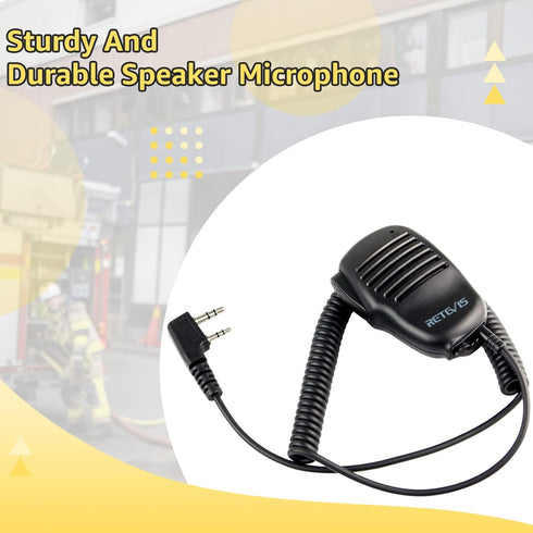 Retevis RB26 Walkie Talkie Speaker Mic,for RT68 RT22 H777S RT17 RT15, Compatible with BAOFENG UV-5R BF-F8HP UV-5G Plus Samcom FPCN30A pxton 2 Way ...