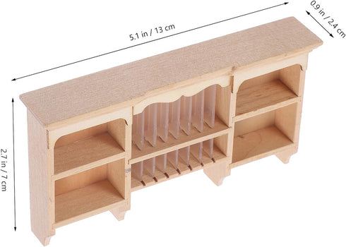 Toyvian Miniature Storage Cabinet Wall Dollhouse Mini Wood Cupboard Miniature Bookshelf Model Furniture Accessories for 1: 12 Doll House Kitchen L...