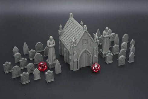 EnderToys Mausoleum Graveyard Scene, Terrain Scenery for Tabletop 28mm Miniatures Wargame, 3D Printed and Paintable...
