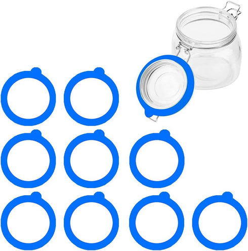 Silicone Replacement Gasket, Airtight Rubber Seals Rings for Mason Jar Lids, Leak-Proof Canning Silicone Fitting Seals for Glass Clip Top Jars (Bl...