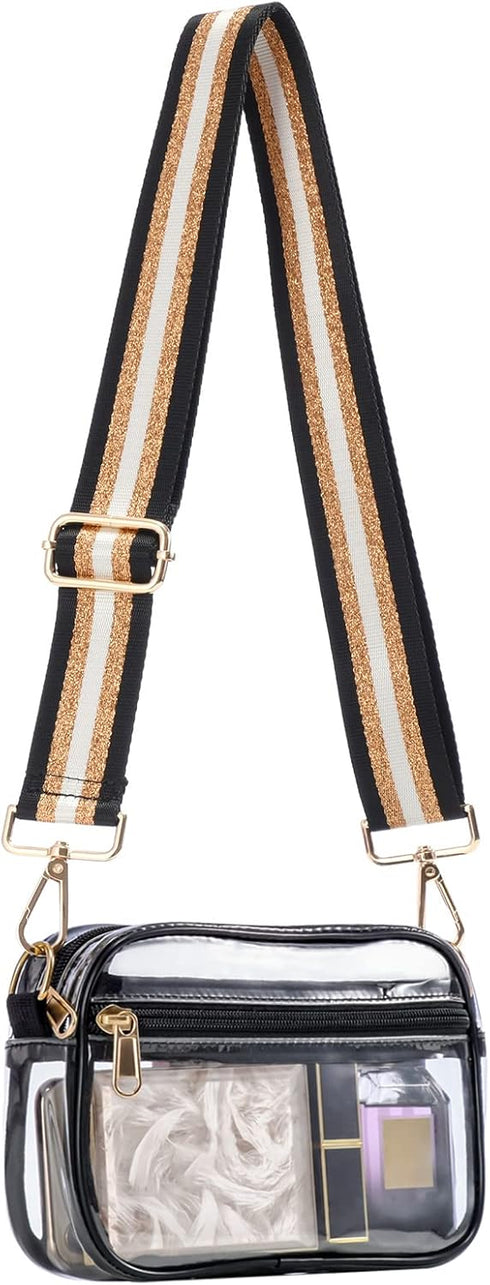 HULISEN Clear Crossbody Bag Stadium Approved, Clear Purse for Women Men, Transparent Messenger Shoulder Handbag...