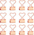 Rose Gold Metal Binder Clips with Heart Shaped Handle 0.74"/19mm foldback Clips in Acrylic Crystal Box Invoice Bill Clip Decorative Paper Clips No...