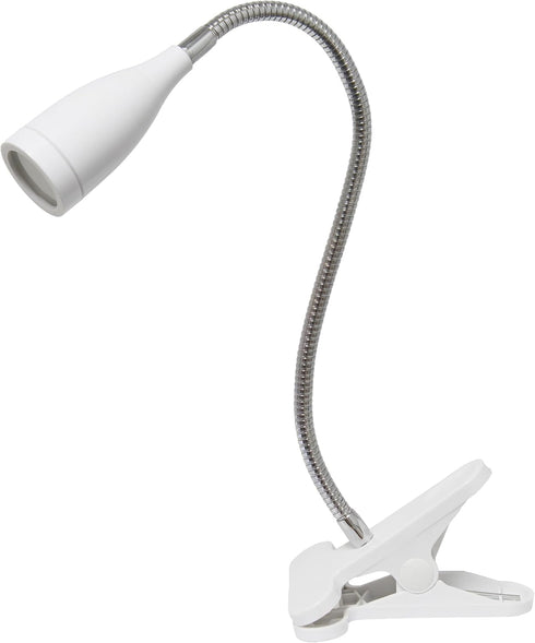 Simple Designs LD2005-WHT Flexible Gooseneck LED Clip Light Desk Lamp, White...