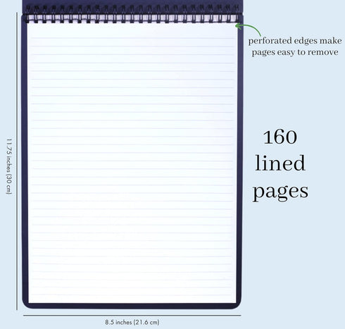 Kate Spade New York Large College Ruled Notebook, Top Spiral Notebook with 160 Pages, 11.75" x 8.5" Writing Pad, Bookshelf...