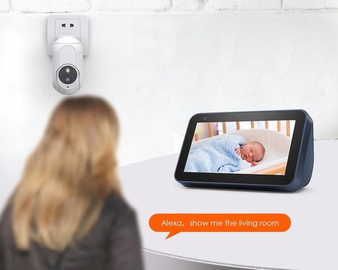 P Panoraxy AI 2K 3MP Wifi Security Indoor Camera, Wireless Plug in Camera, 24/7 Human&Sound Detection, 2.4G PTZ Pet Camera, Dual-Way Talk, Color N...